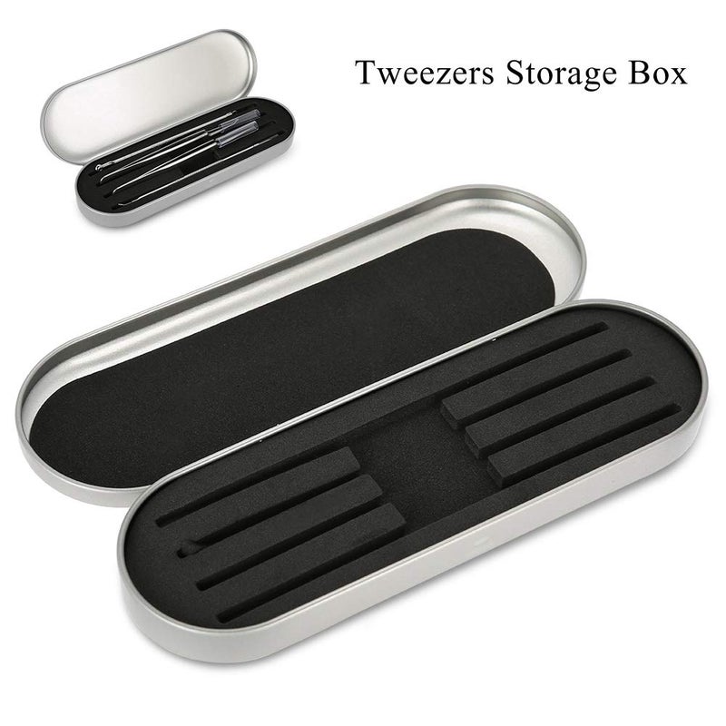 woobles Professional Storage Box for Eyelash Extension Tweezers Organizer Case Eyelash Eyeliner Pencil Case Organizer Makeup Tools(Silver) - Image 5